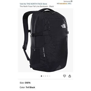 The North Face Black Fall Line Nylon Laptop Hiking Back Pack